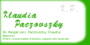 klaudia paczovszky business card